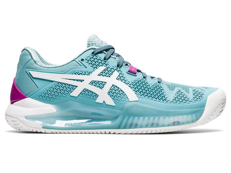 Sapatilhas Tenis Asics GEL-RESOLUTION 8 Clay Mulher Turquesa, 9297A453.776